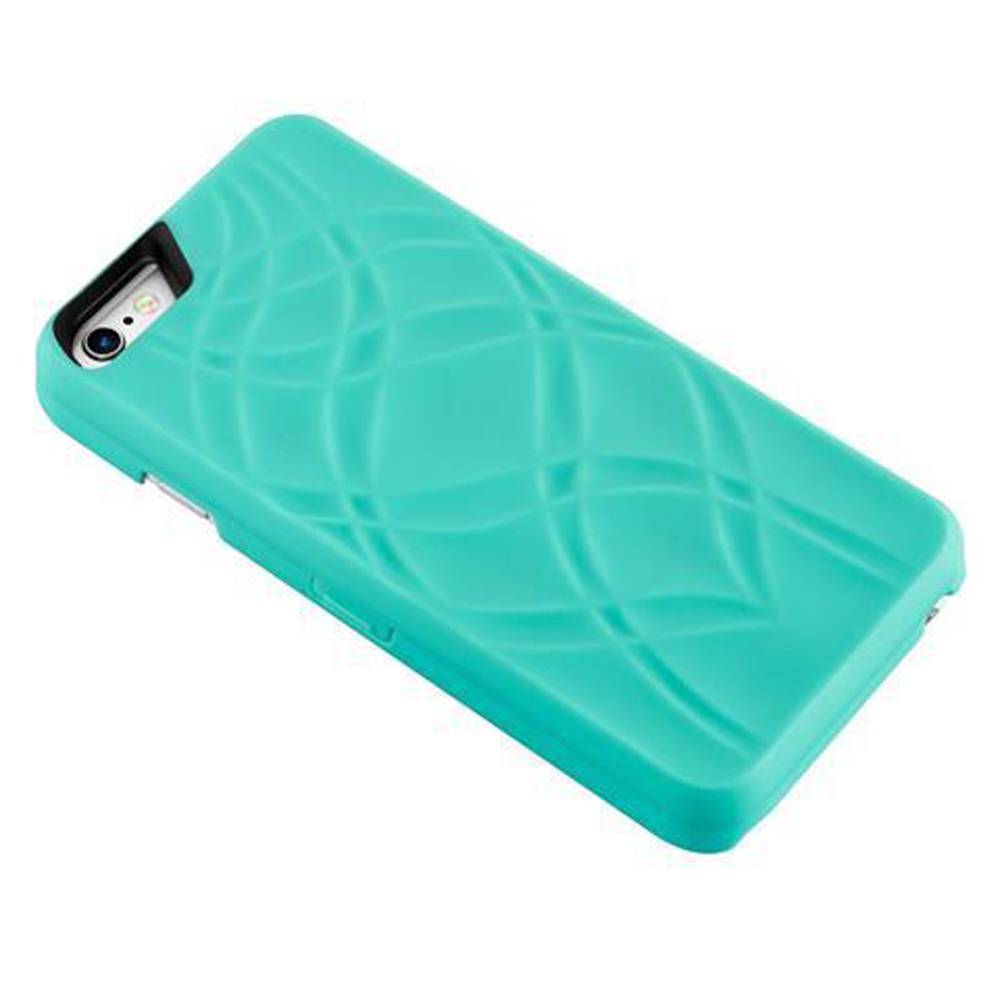 Cadorabo Hülle für Apple iPhone 6 PLUS / 6S PLUS in Türkis Hard Case Handyhülle Schutzhülle mit Spiegel Kartenfächern