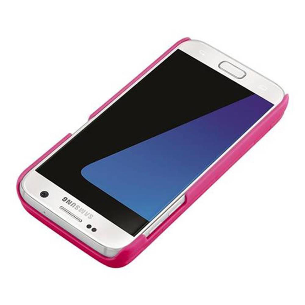 Cadorabo Hülle für Samsung Galaxy S7 in Rosa Hard Case Handyhülle Schutzhülle mit Spiegel Kartenfächern