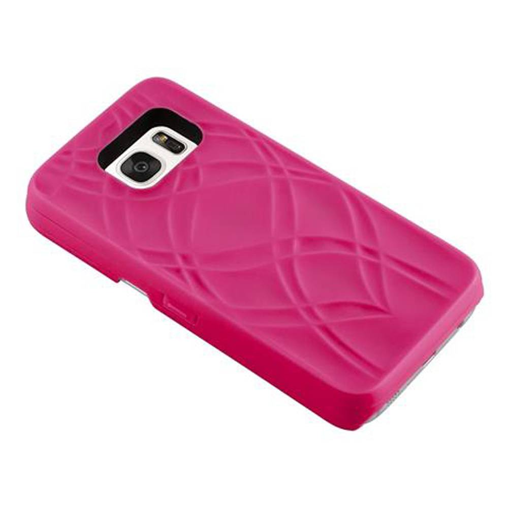 Cadorabo Hülle für Samsung Galaxy S7 in Rosa Hard Case Handyhülle Schutzhülle mit Spiegel Kartenfächern