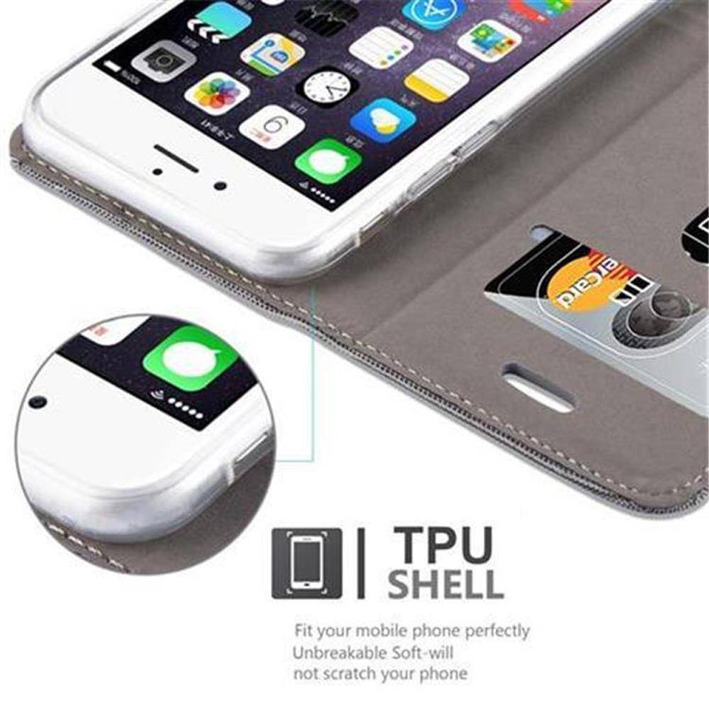 Cadorabo Hülle für Apple iPhone 6 PLUS / 6S PLUS Schutzhülle in Grau Handy Hülle Etui Book Case Cover