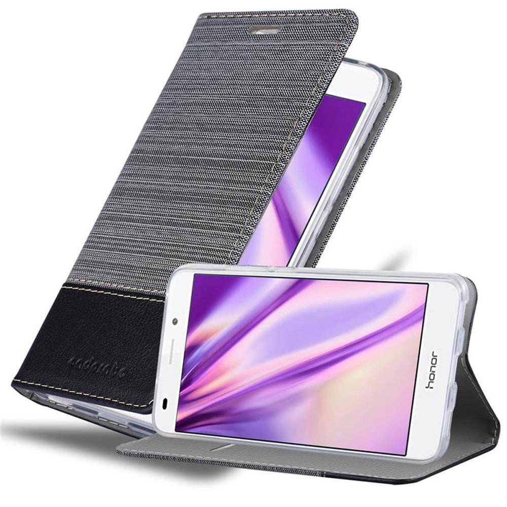 Cadorabo Hülle für Honor 5C Schutzhülle in Grau Handy Hülle Etui Book Case Cover