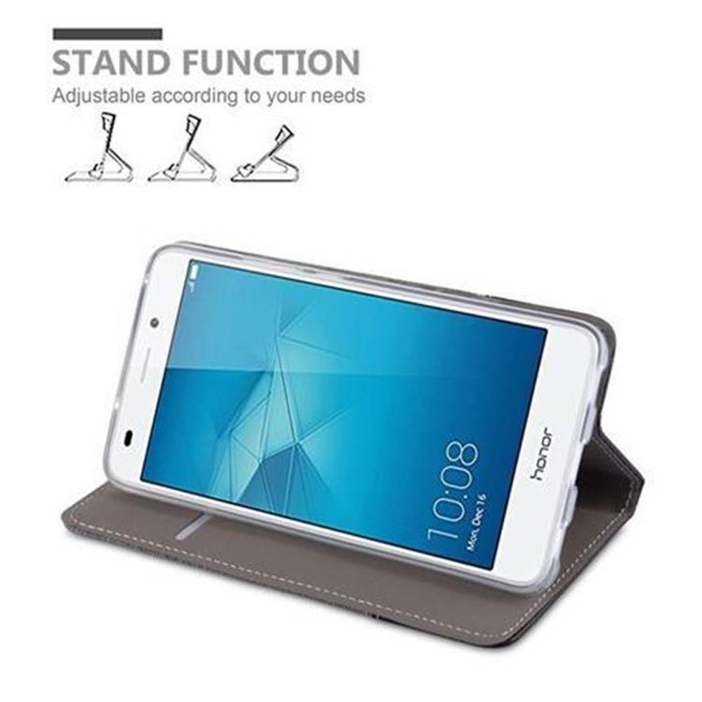 Cadorabo Hülle für Honor 5C Schutzhülle in Grau Handy Hülle Etui Book Case Cover