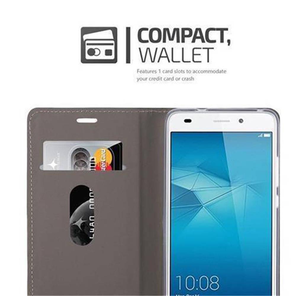 Cadorabo Hülle für Honor 5C Schutzhülle in Grau Handy Hülle Etui Book Case Cover