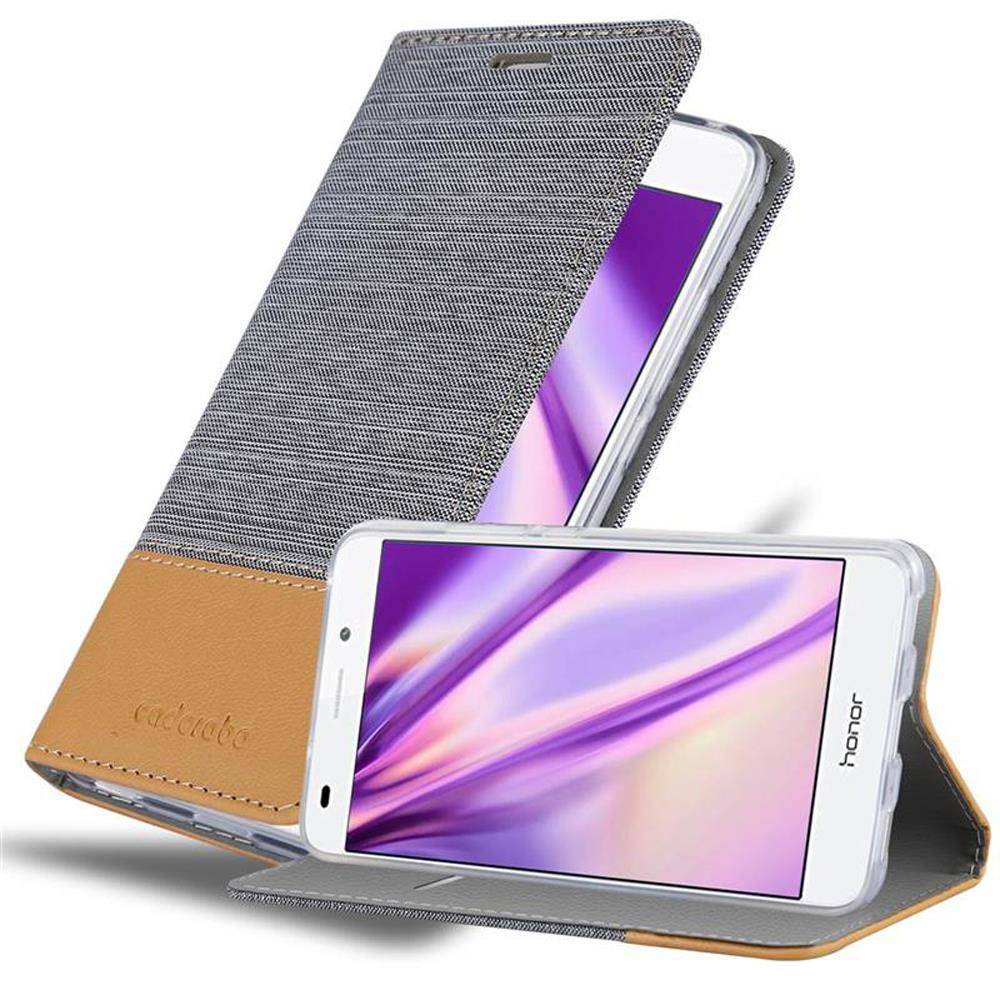 Cadorabo Hülle für Honor 5C Schutzhülle in Grau Handy Hülle Etui Book Case Cover