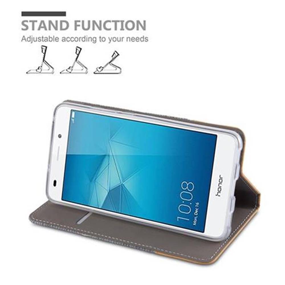 Cadorabo Hülle für Honor 5C Schutzhülle in Grau Handy Hülle Etui Book Case Cover