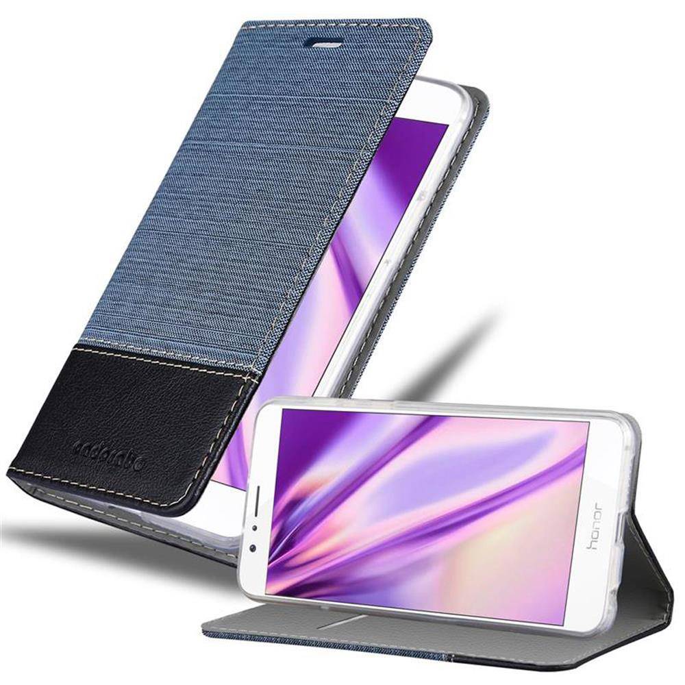 Cadorabo Hülle für Honor 8 / 8 PREMIUM Schutzhülle in Blau Handy Hülle Etui Book Case Cover