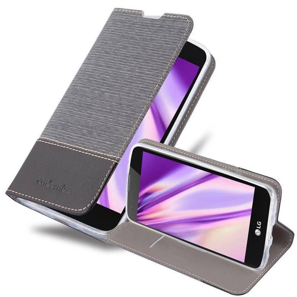 Cadorabo Hülle für LG K8 2016 Schutzhülle in Grau Handy Hülle Etui Book Case Cover