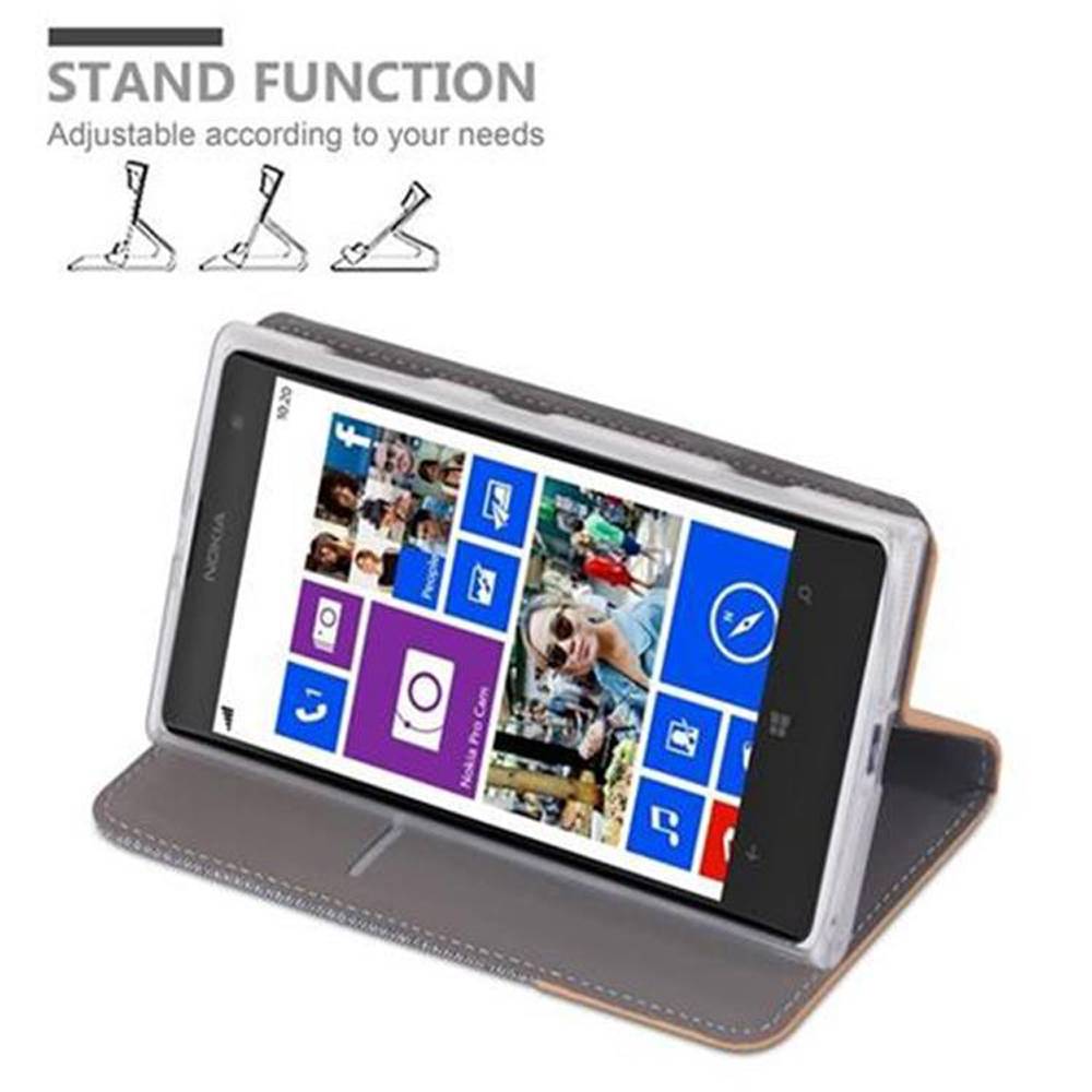 Cadorabo Hülle für Nokia Lumia 1020 Schutzhülle in Grau Handy Hülle Etui Book Case Cover