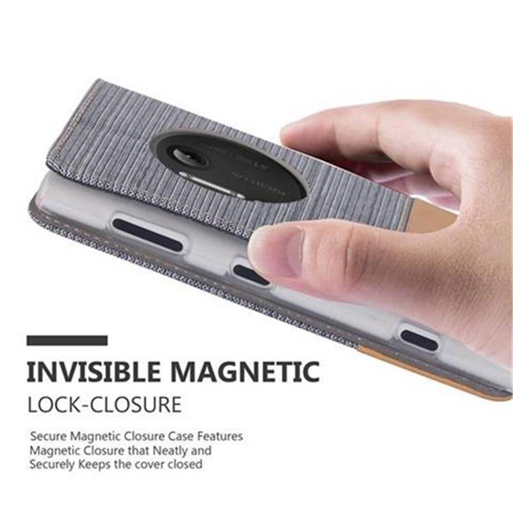 Cadorabo Hülle für Nokia Lumia 1020 Schutzhülle in Grau Handy Hülle Etui Book Case Cover