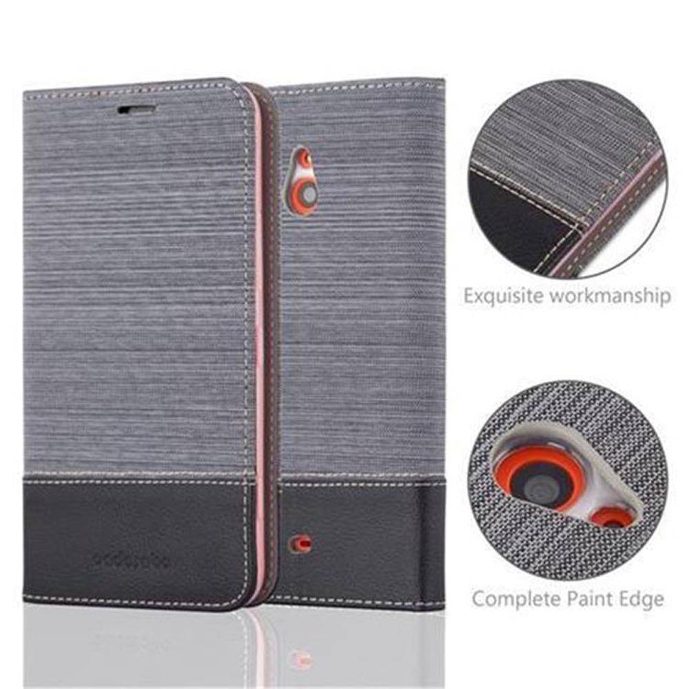 Cadorabo Hülle für Nokia Lumia 1320 Schutzhülle in Grau Handy Hülle Etui Book Case Cover