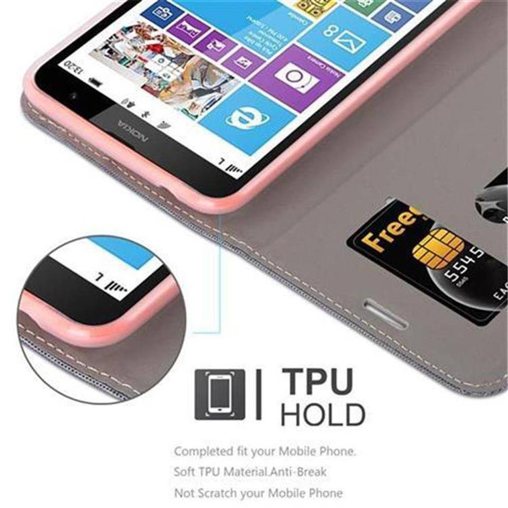 Cadorabo Hülle für Nokia Lumia 1320 Schutzhülle in Grau Handy Hülle Etui Book Case Cover