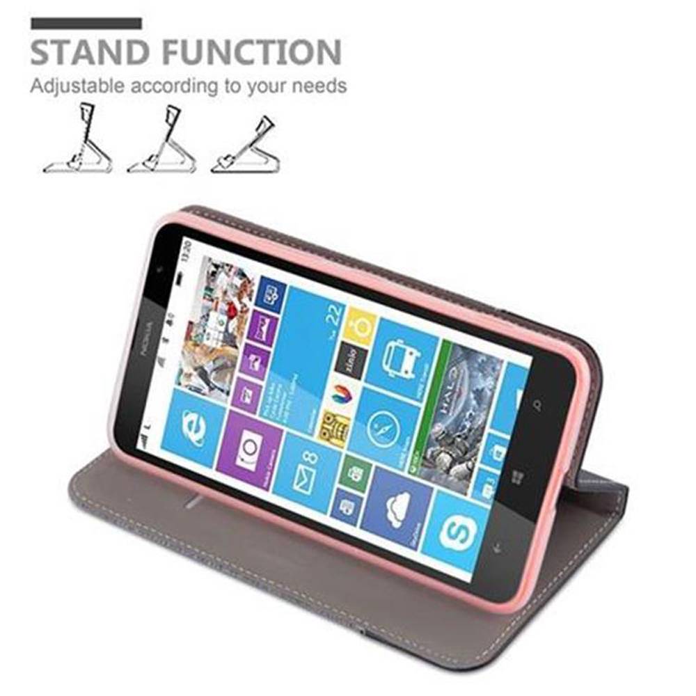 Cadorabo Hülle für Nokia Lumia 1320 Schutzhülle in Grau Handy Hülle Etui Book Case Cover