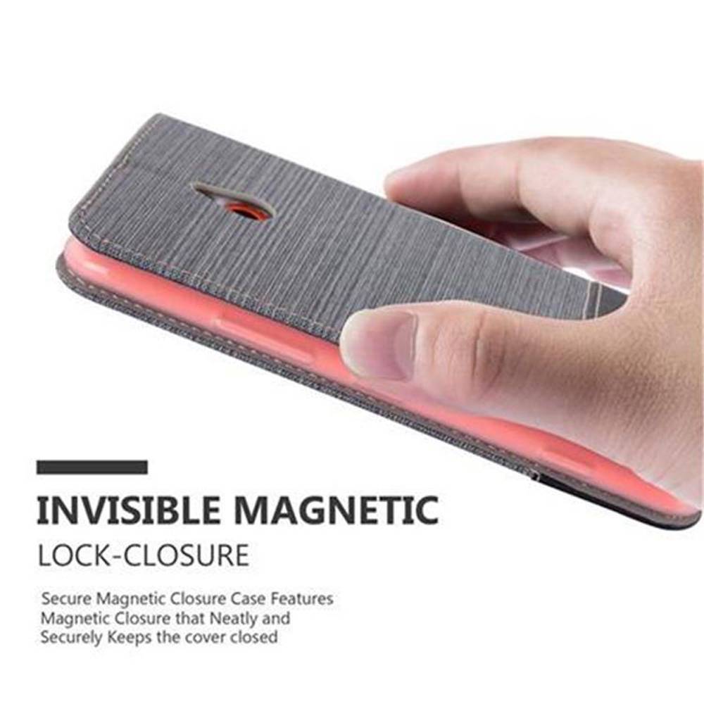 Cadorabo Hülle für Nokia Lumia 1320 Schutzhülle in Grau Handy Hülle Etui Book Case Cover
