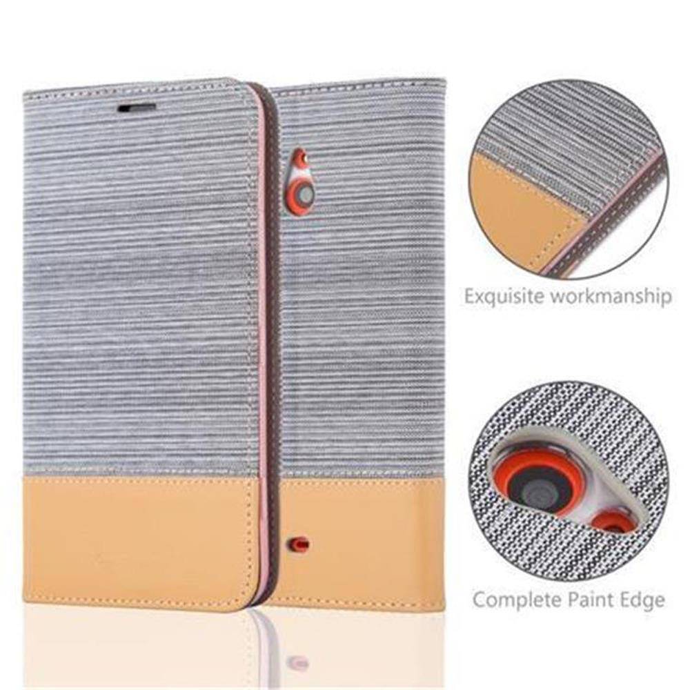 Cadorabo Hülle für Nokia Lumia 1320 Schutzhülle in Grau Handy Hülle Etui Book Case Cover