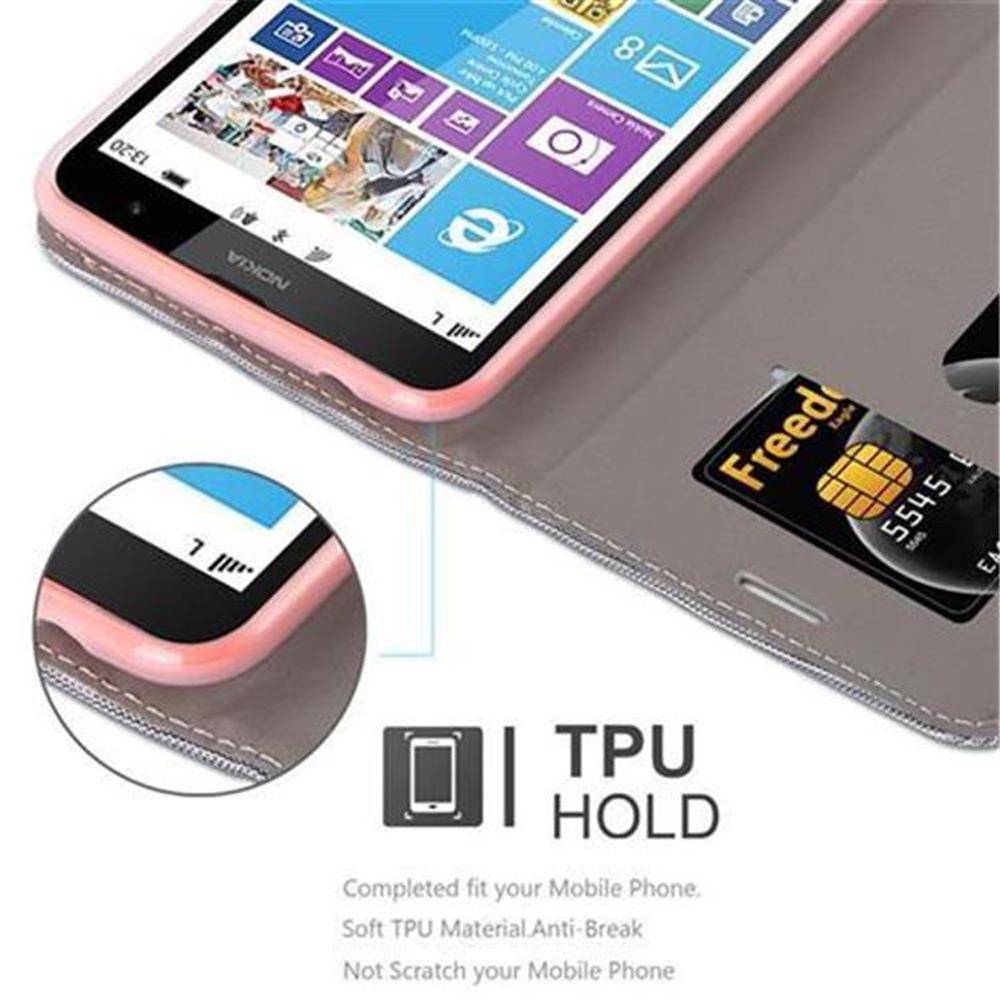 Cadorabo Hülle für Nokia Lumia 1320 Schutzhülle in Grau Handy Hülle Etui Book Case Cover