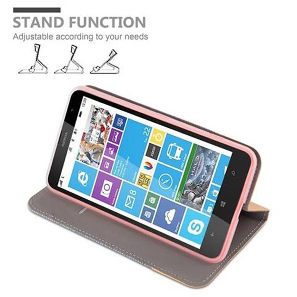 Cadorabo Hülle für Nokia Lumia 1320 Schutzhülle in Grau Handy Hülle Etui Book Case Cover