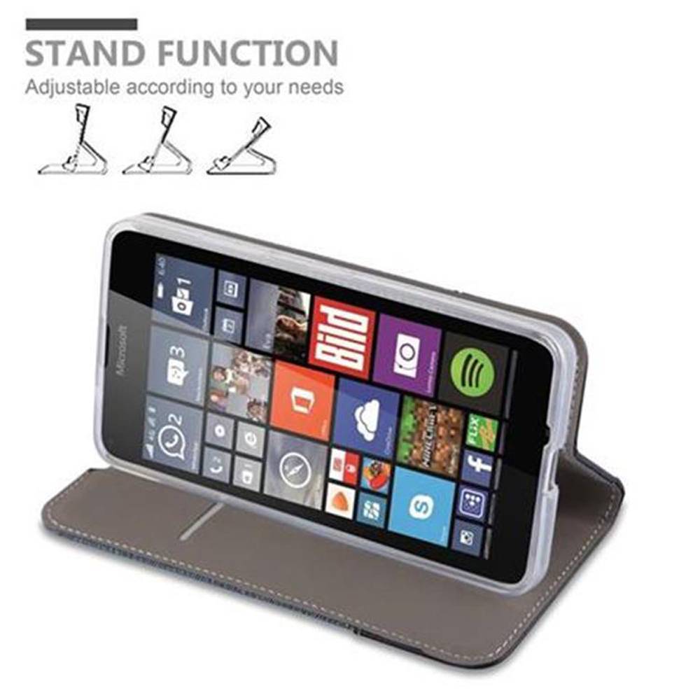 Cadorabo Hülle für Nokia Lumia 640 Schutzhülle in Blau Handy Hülle Etui Book Case Cover