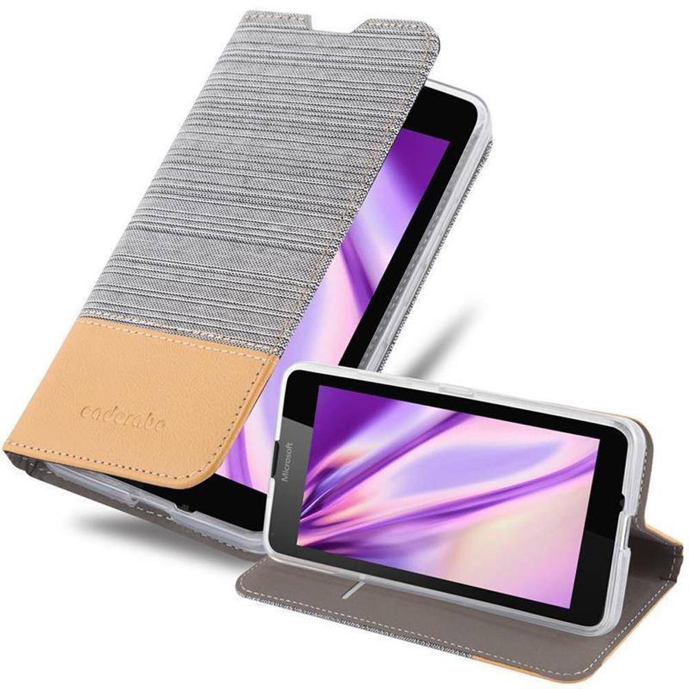 Cadorabo Hülle für Nokia Lumia 640 Schutzhülle in Grau Handy Hülle Etui Book Case Cover