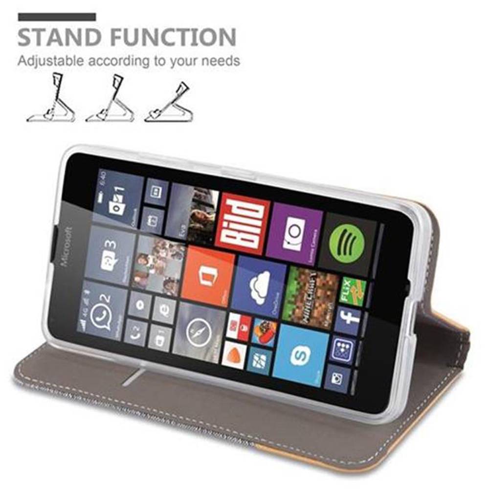 Cadorabo Hülle für Nokia Lumia 640 Schutzhülle in Grau Handy Hülle Etui Book Case Cover
