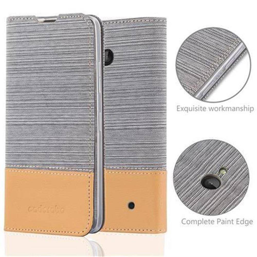 Cadorabo Hülle für Nokia Lumia 640 Schutzhülle in Grau Handy Hülle Etui Book Case Cover