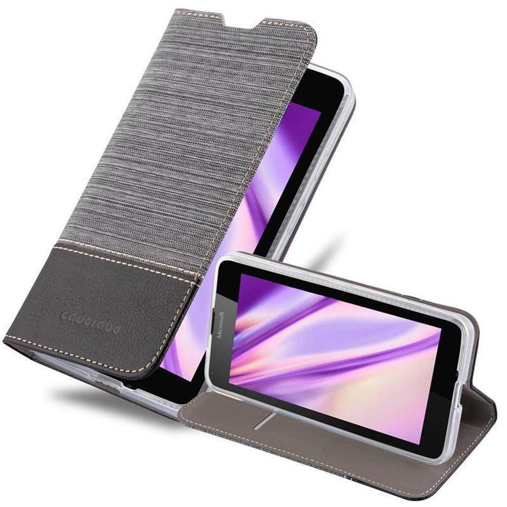 Cadorabo Hülle für Nokia Lumia 640 Schutzhülle in Grau Handy Hülle Etui Book Case Cover