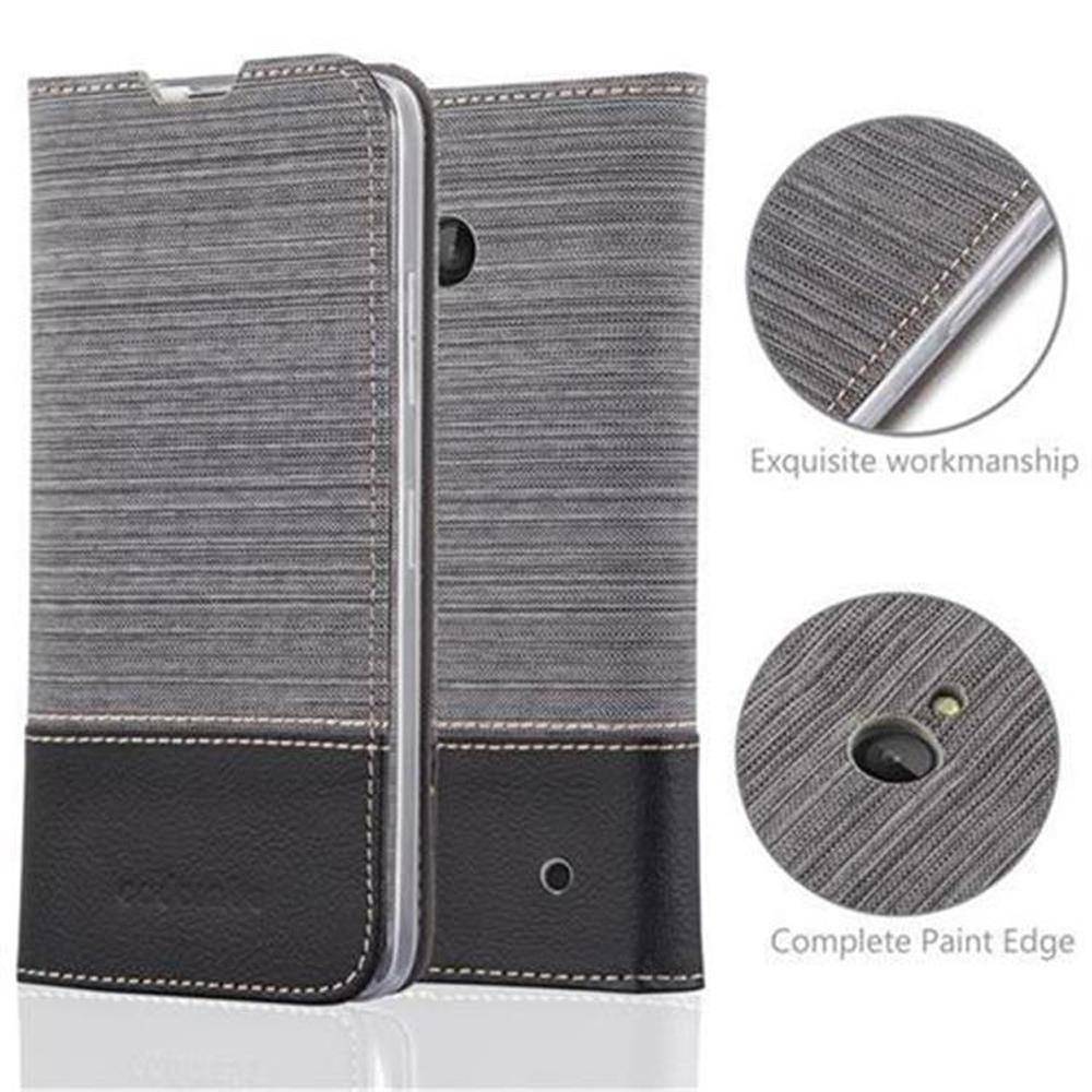 Cadorabo Hülle für Nokia Lumia 640 Schutzhülle in Grau Handy Hülle Etui Book Case Cover