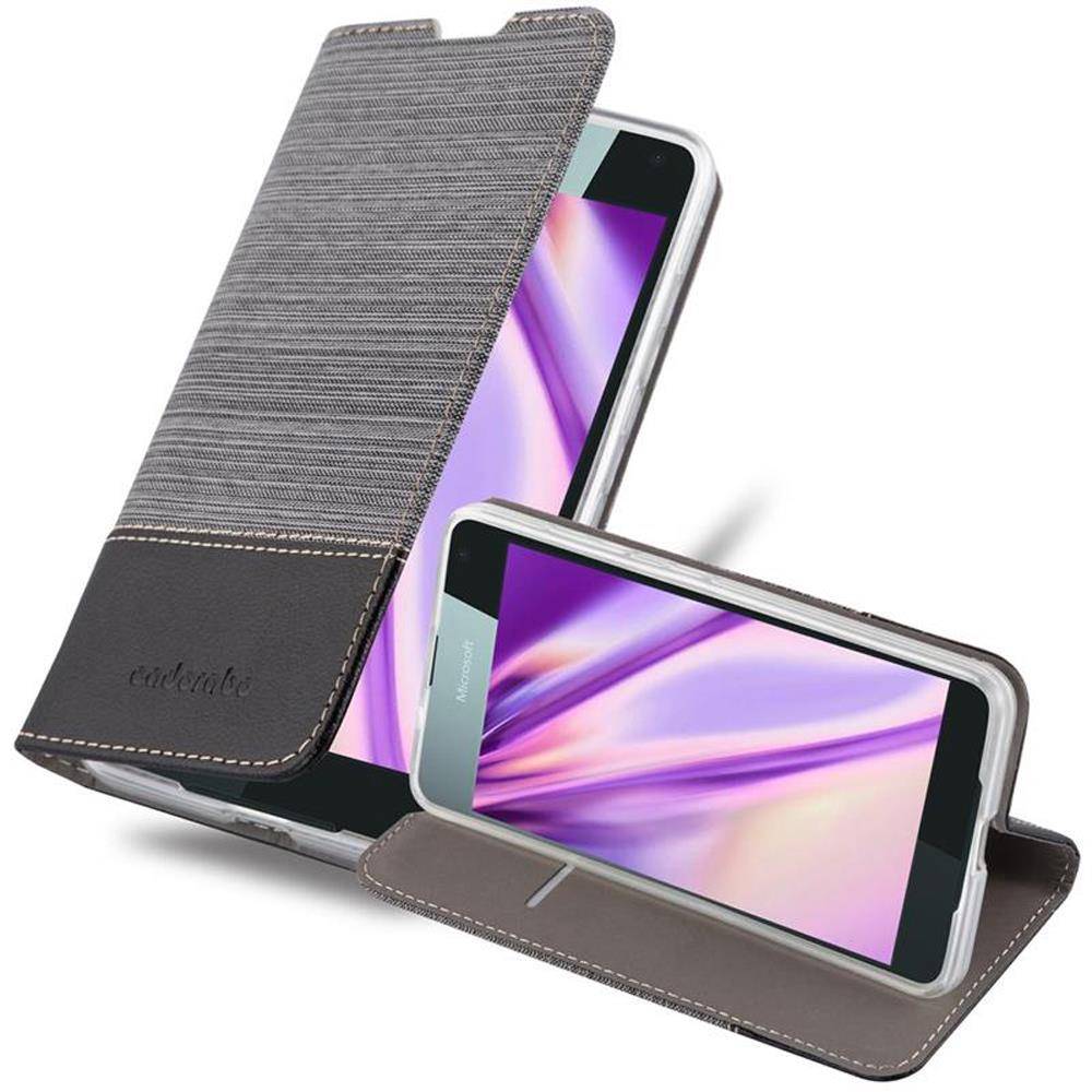 Cadorabo Hülle für Nokia Lumia 650 Schutzhülle in Grau Handy Hülle Etui Book Case Cover