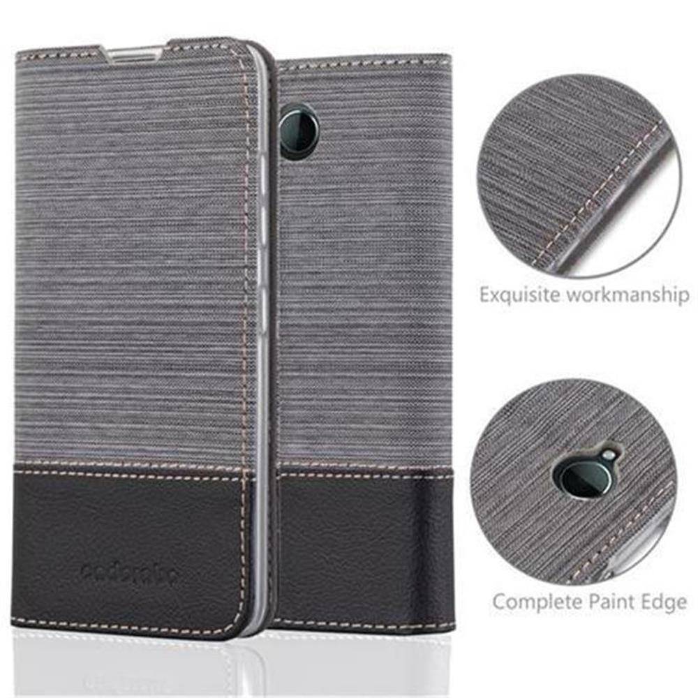 Cadorabo Hülle für Nokia Lumia 650 Schutzhülle in Grau Handy Hülle Etui Book Case Cover