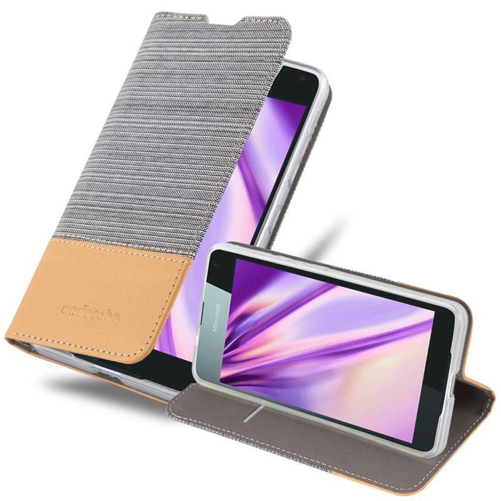 Cadorabo Hülle für Nokia Lumia 650 Schutzhülle in Grau Handy Hülle Etui Book Case Cover