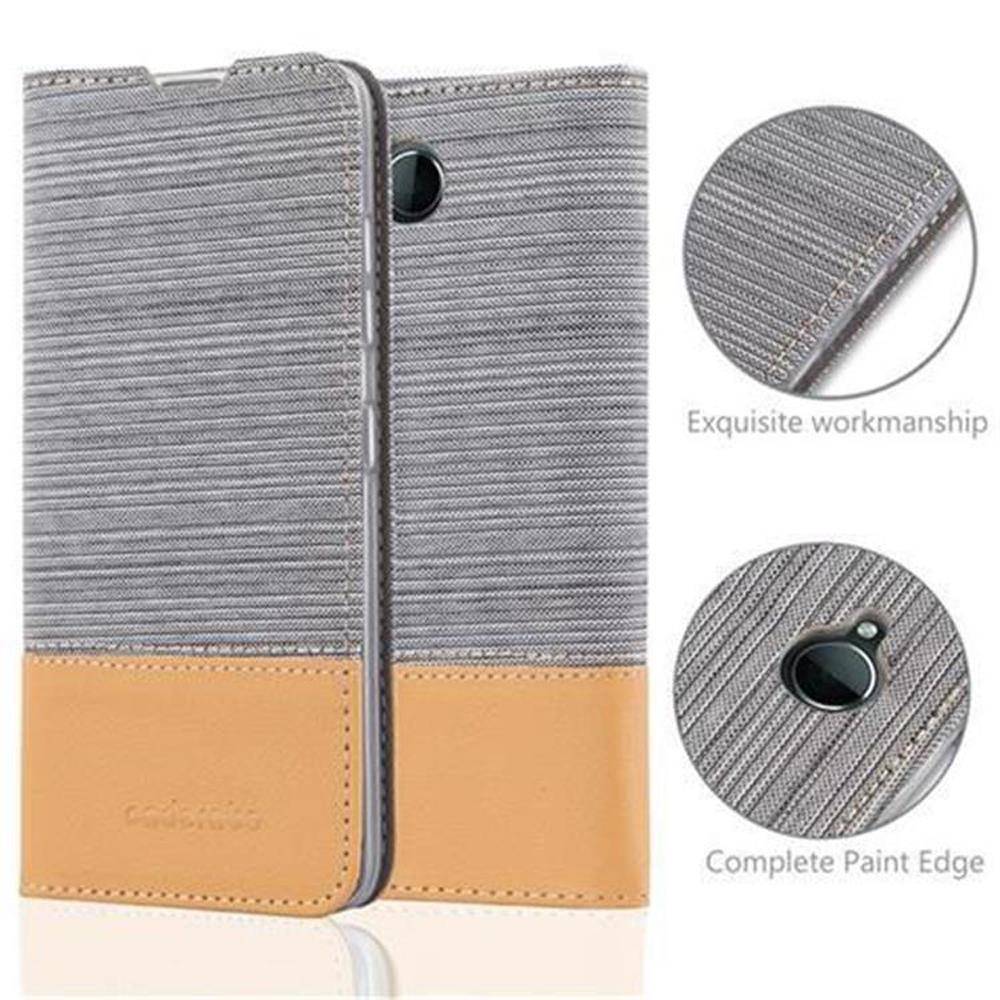 Cadorabo Hülle für Nokia Lumia 650 Schutzhülle in Grau Handy Hülle Etui Book Case Cover