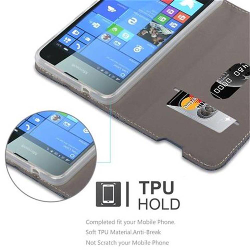 Cadorabo Hülle für Nokia Lumia 650 Schutzhülle in Blau Handy Hülle Etui Book Case Cover