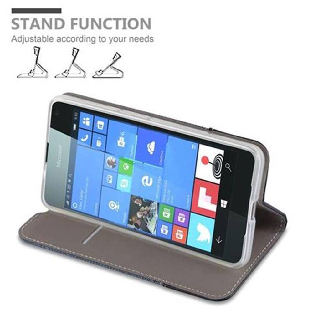 Cadorabo Hülle für Nokia Lumia 650 Schutzhülle in Blau Handy Hülle Etui Book Case Cover