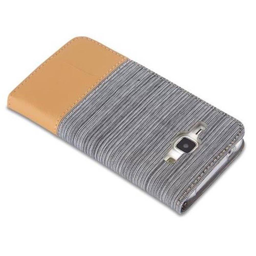 Cadorabo Hülle für Samsung Galaxy J1 2015 Schutzhülle in Grau Handy Hülle Etui Book Case Cover