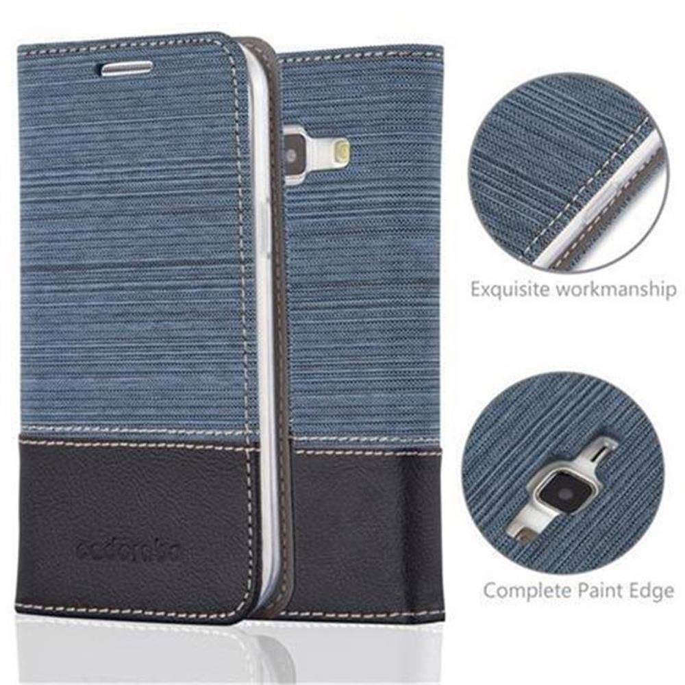 Cadorabo Hülle für Samsung Galaxy J1 2015 Schutzhülle in Blau Handy Hülle Etui Book Case Cover