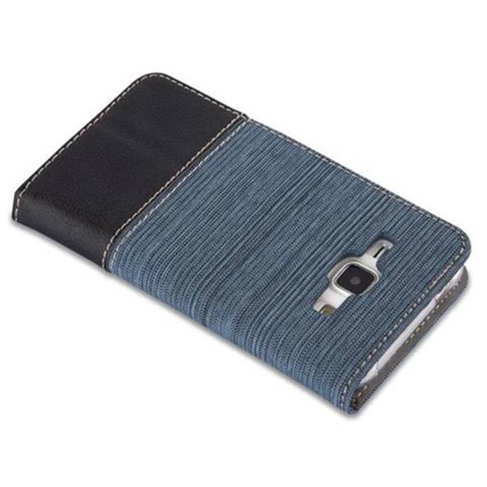 Cadorabo Hülle für Samsung Galaxy J1 2015 Schutzhülle in Blau Handy Hülle Etui Book Case Cover