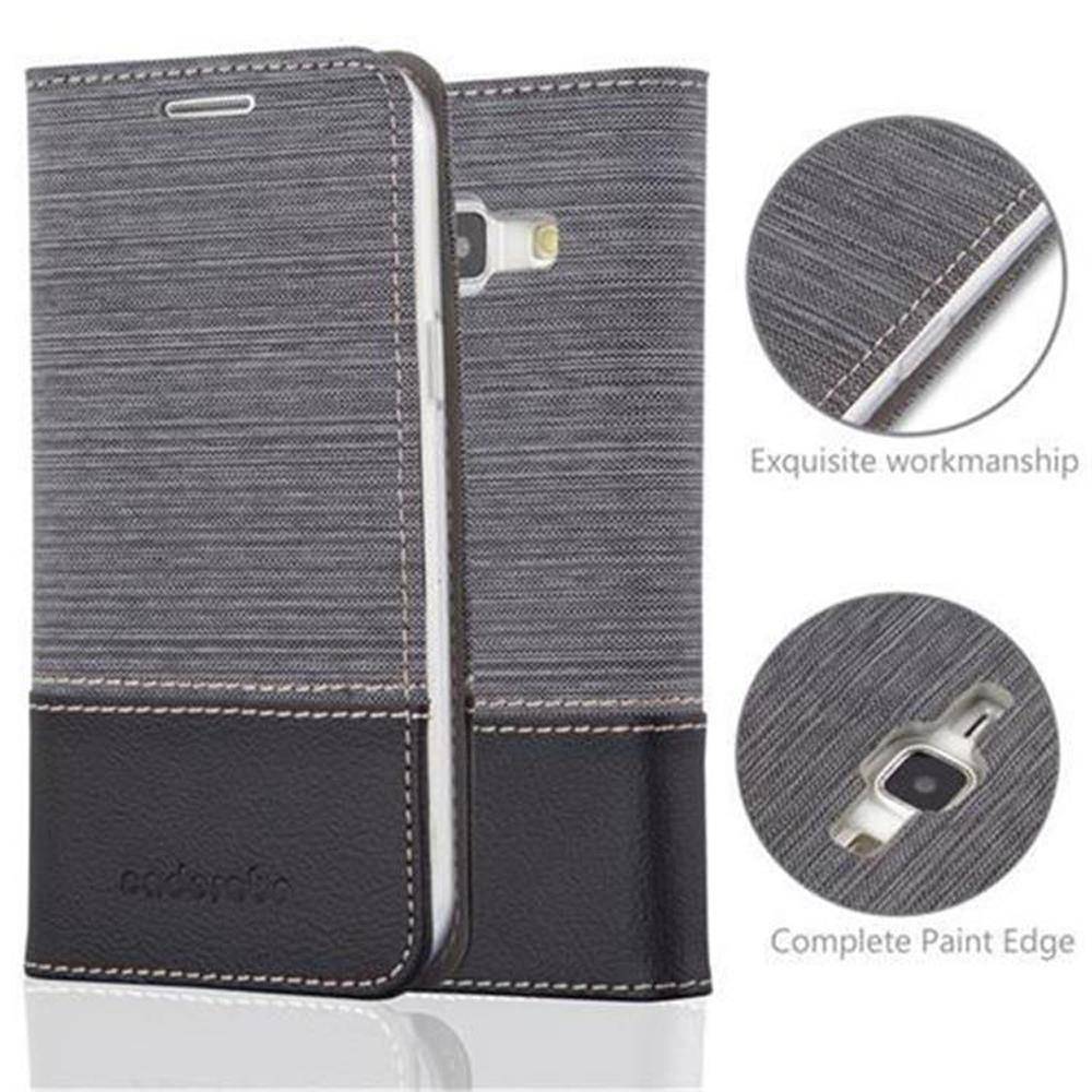 Cadorabo Hülle für Samsung Galaxy J1 2015 Schutzhülle in Grau Handy Hülle Etui Book Case Cover