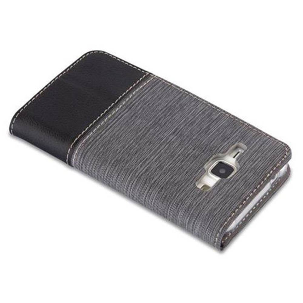 Cadorabo Hülle für Samsung Galaxy J1 2015 Schutzhülle in Grau Handy Hülle Etui Book Case Cover