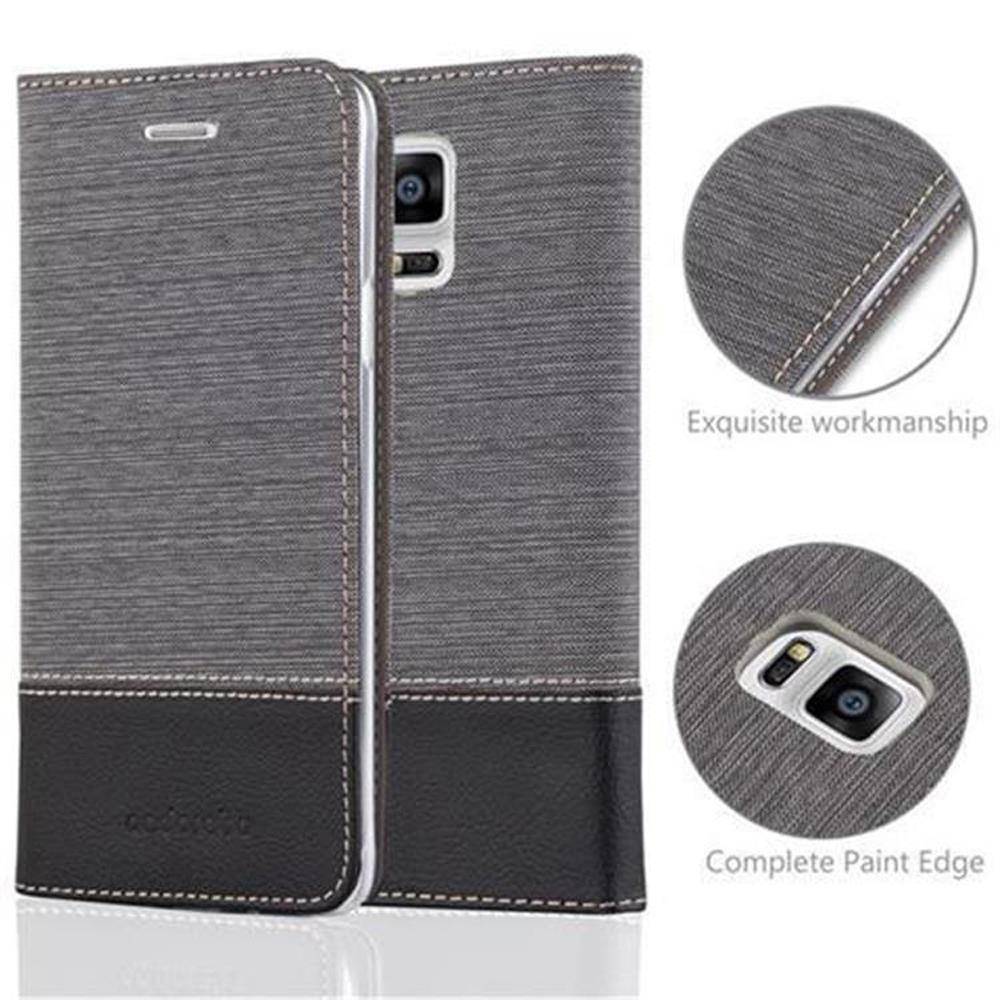 Cadorabo Hülle für Samsung Galaxy NOTE 4 Schutzhülle in Grau Handy Hülle Etui Book Case Cover