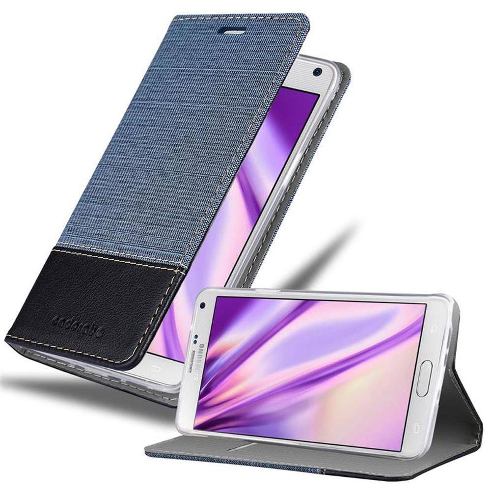 Cadorabo Hülle für Samsung Galaxy NOTE 4 Schutzhülle in Blau Handy Hülle Etui Book Case Cover