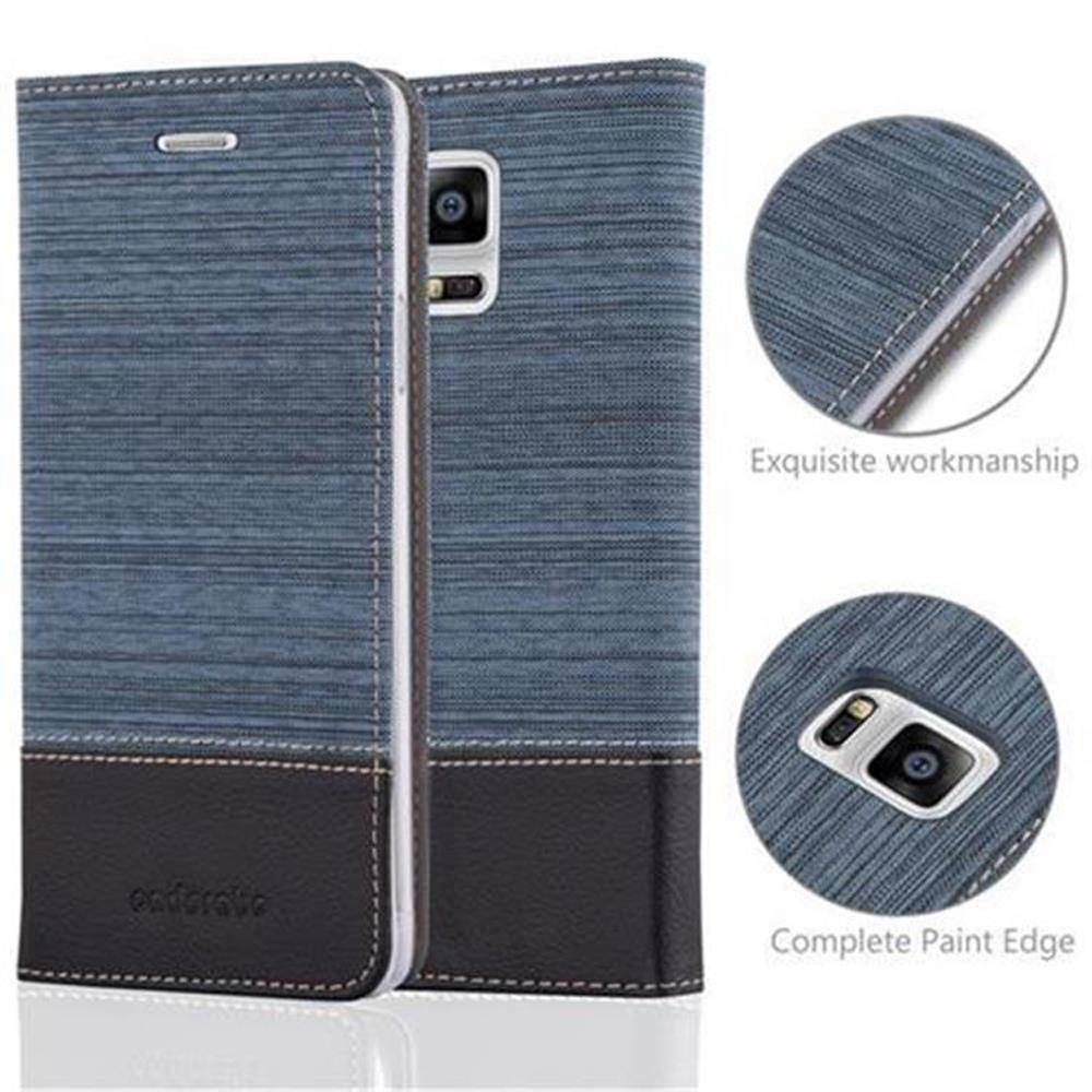 Cadorabo Hülle für Samsung Galaxy NOTE 4 Schutzhülle in Blau Handy Hülle Etui Book Case Cover