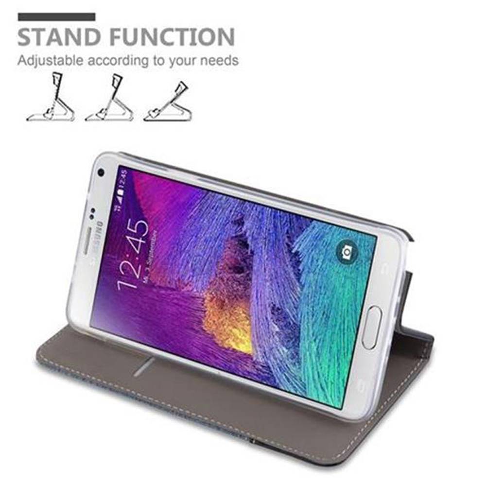 Cadorabo Hülle für Samsung Galaxy NOTE 4 Schutzhülle in Blau Handy Hülle Etui Book Case Cover