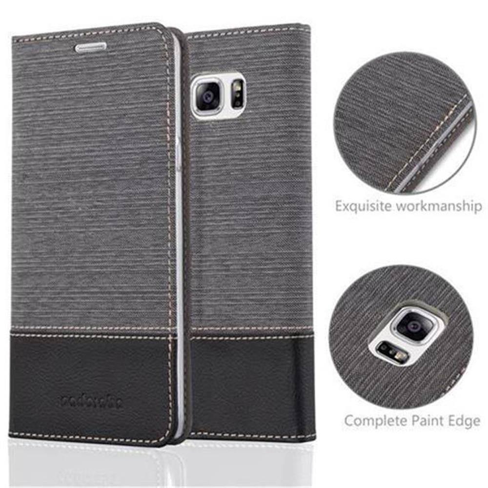 Cadorabo Hülle für Samsung Galaxy NOTE 5 Schutzhülle in Grau Handy Hülle Etui Book Case Cover