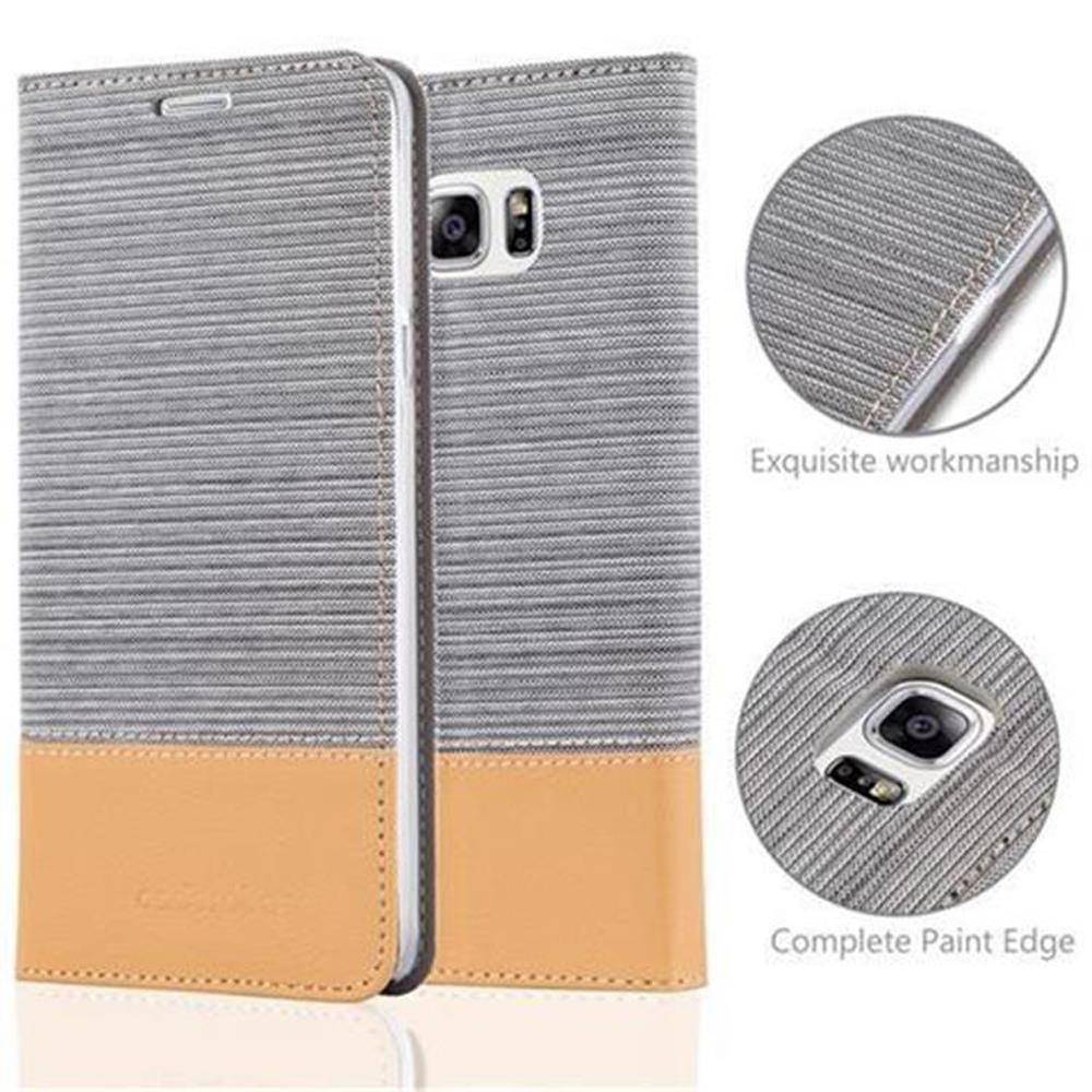 Cadorabo Hülle für Samsung Galaxy NOTE 5 Schutzhülle in Grau Handy Hülle Etui Book Case Cover