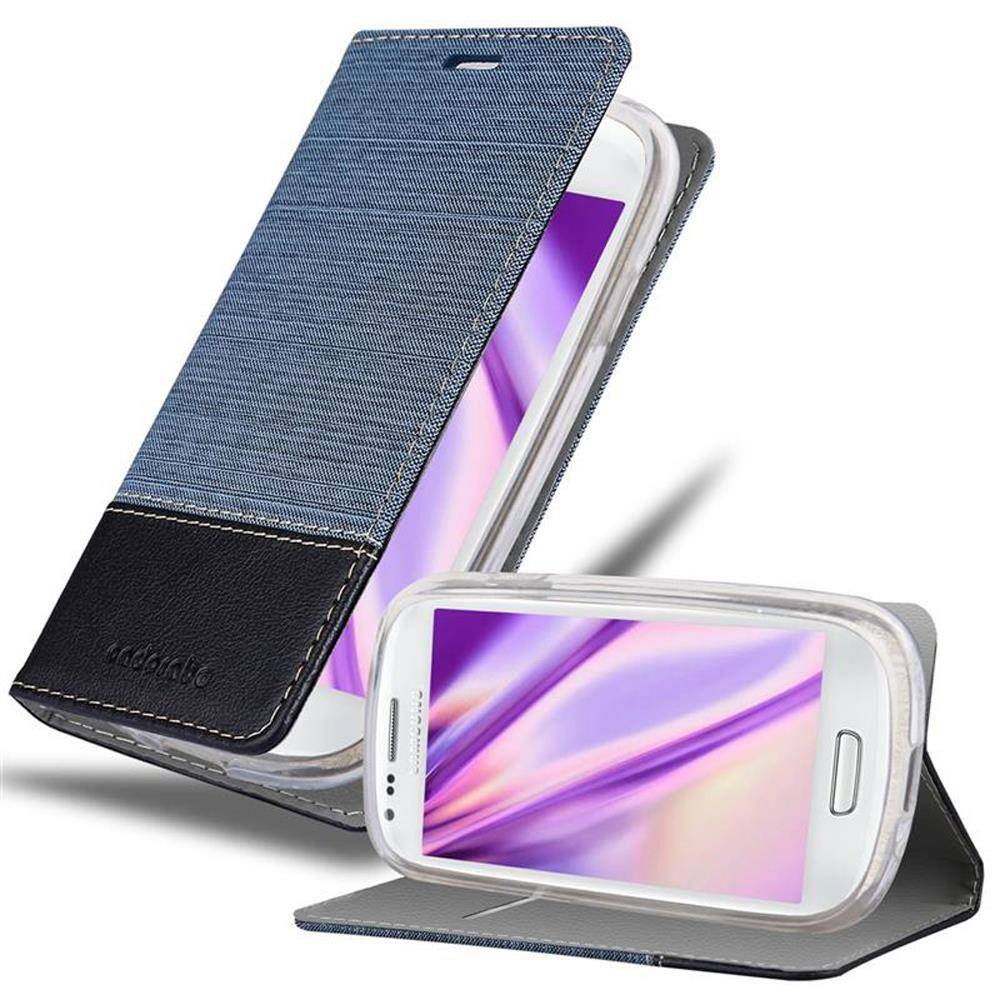 Cadorabo Hülle für Samsung Galaxy S3 MINI Schutzhülle in Blau Handy Hülle Etui Book Case Cover