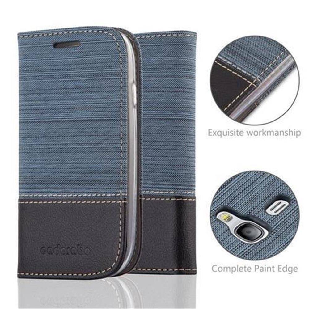 Cadorabo Hülle für Samsung Galaxy S3 MINI Schutzhülle in Blau Handy Hülle Etui Book Case Cover