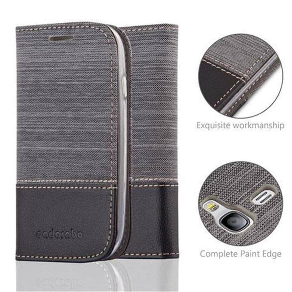 Cadorabo Hülle für Samsung Galaxy S3 MINI Schutzhülle in Grau Handy Hülle Etui Book Case Cover