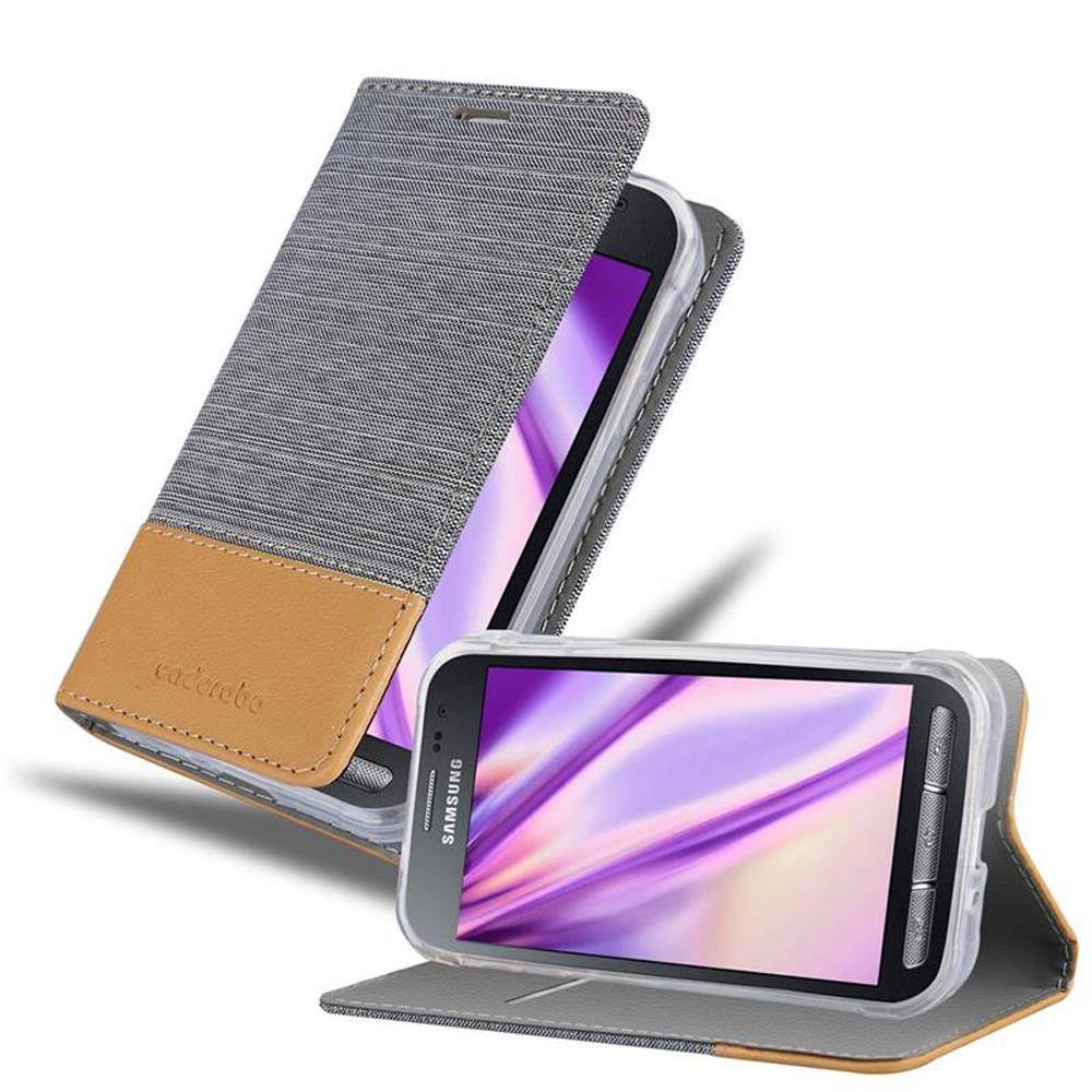 Cadorabo Hülle für Samsung Galaxy XCover 3 Schutzhülle in Grau Handy Hülle Etui Book Case Cover