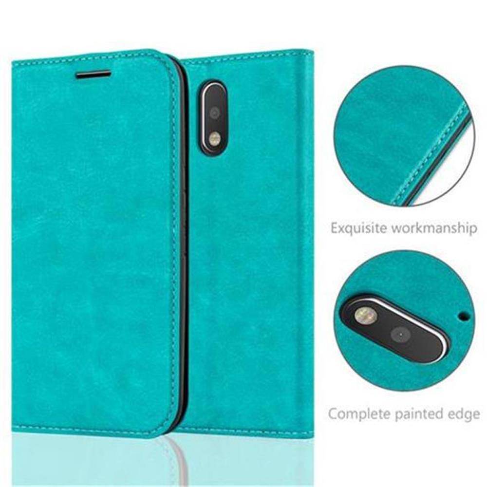 Cadorabo Hülle für Motorola MOTO G4 / G4 PLUS Schutz Hülle in Türkis Handyhülle Etui Case Cover Magnetverschluss