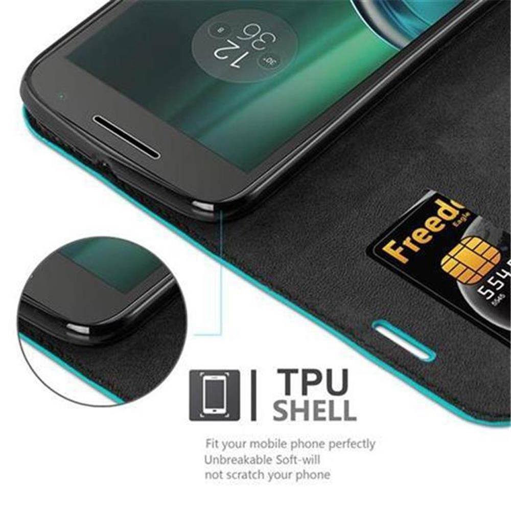 Cadorabo Hülle für Motorola MOTO G4 / G4 PLUS Schutz Hülle in Türkis Handyhülle Etui Case Cover Magnetverschluss