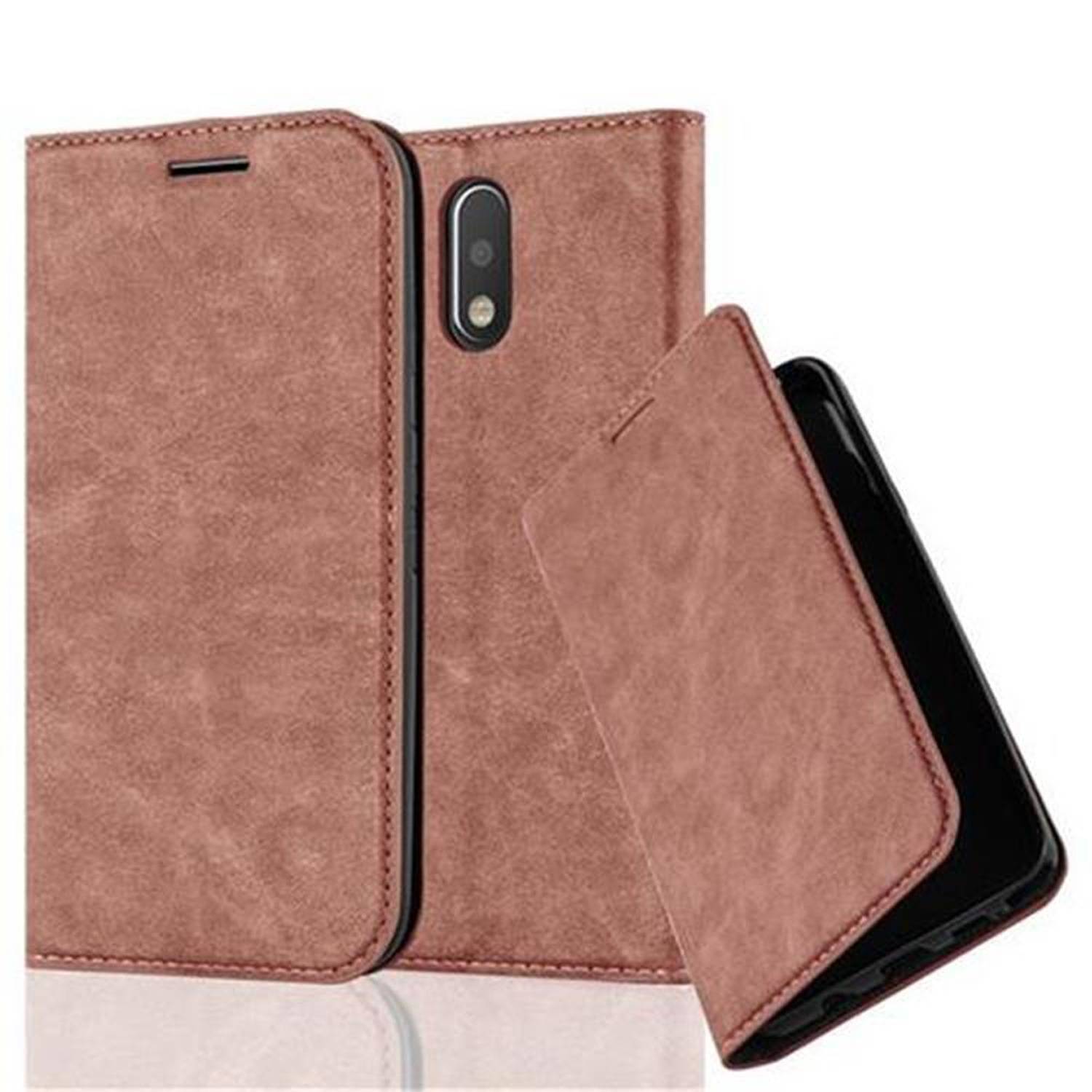 Cadorabo Hülle für Motorola MOTO G4 / G4 PLUS Schutz Hülle in Braun Handyhülle Etui Case Cover Magnetverschluss